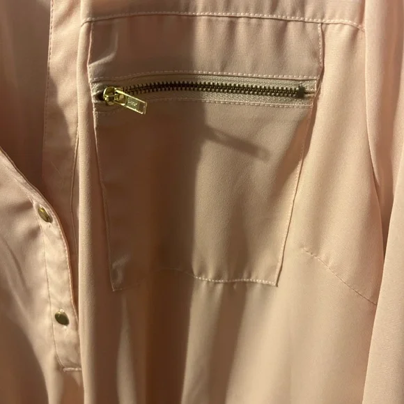 Charlotte Russe Pink Relaxed Tunic with Tie Front - Picture 8 of 10